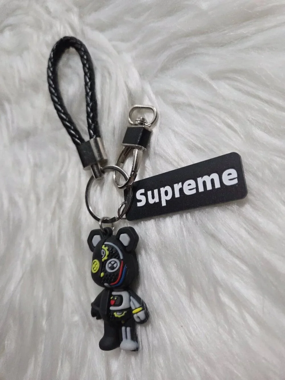 Cyborg Bear Design Keychain